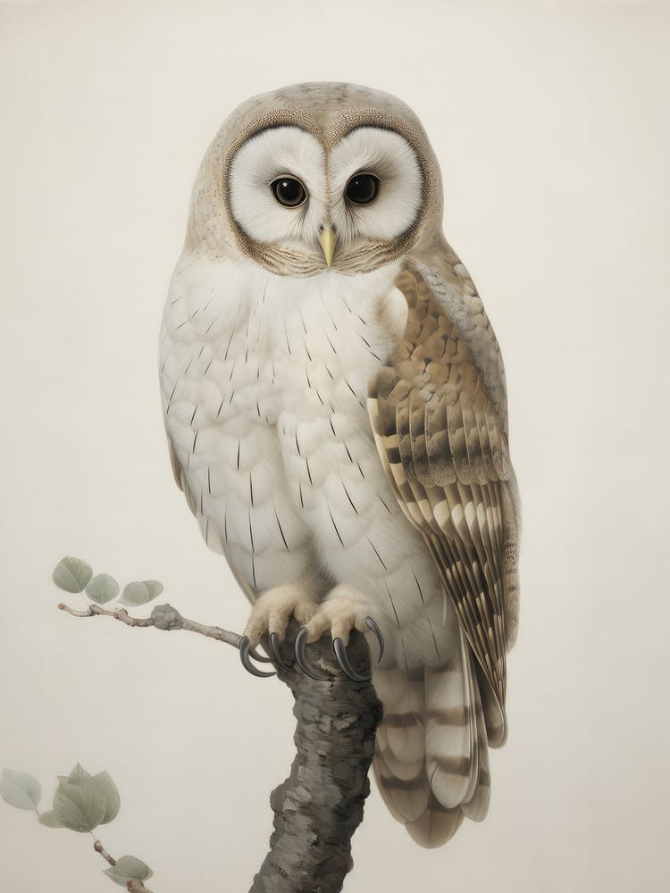 Antique Barn Owl Sketch