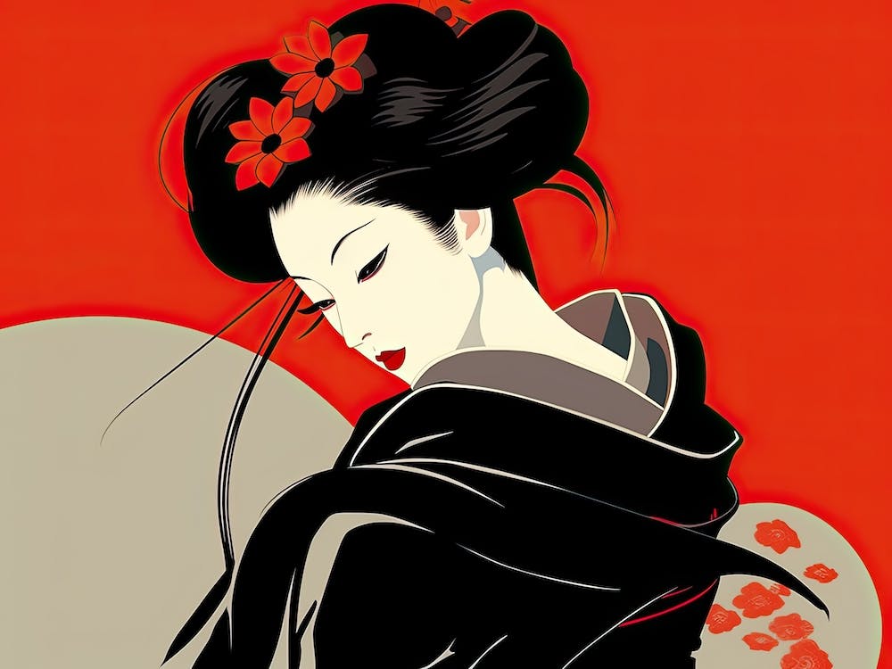Einfache Illustration Geisha 8