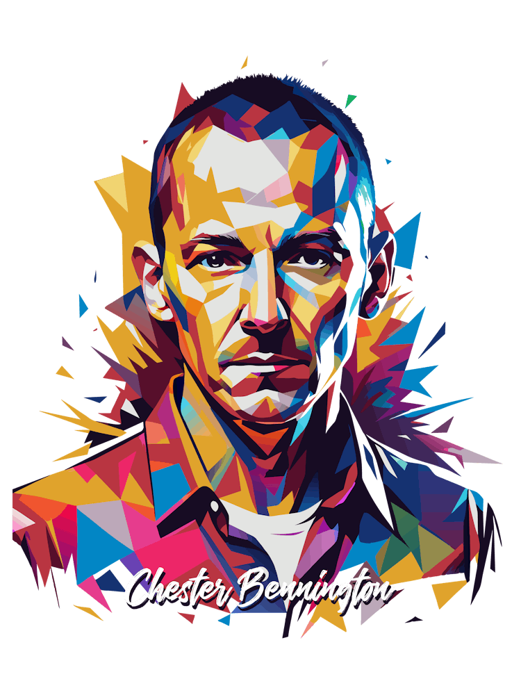 Chester Bennington, Linkin Park 01 Portrait Music Icon Style WPAP Pop Art