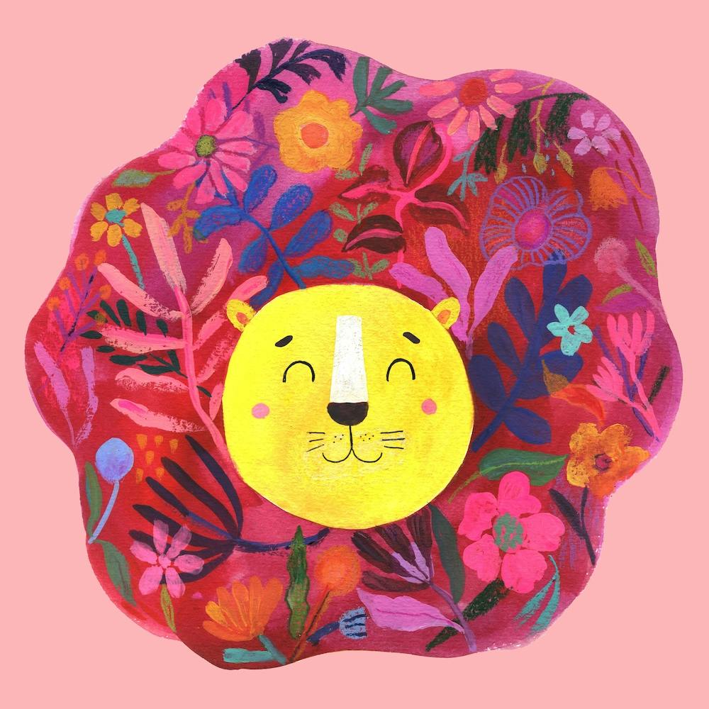 Roar Little Lion Pink Square