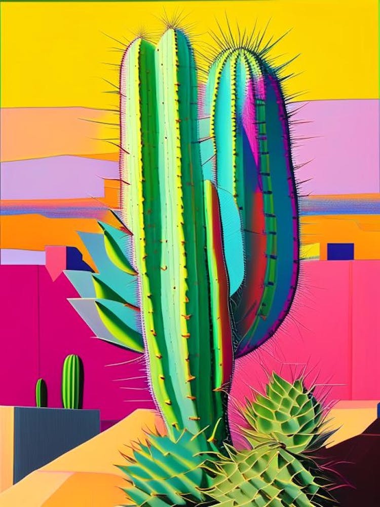 Cactus Queue De Rat Abstrait Moderne Pop 3
