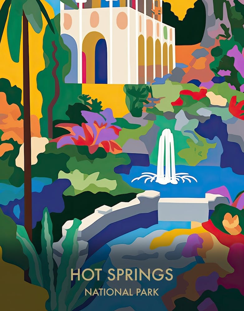 Hot Springs National Park Travel Poster Matisse Style 3