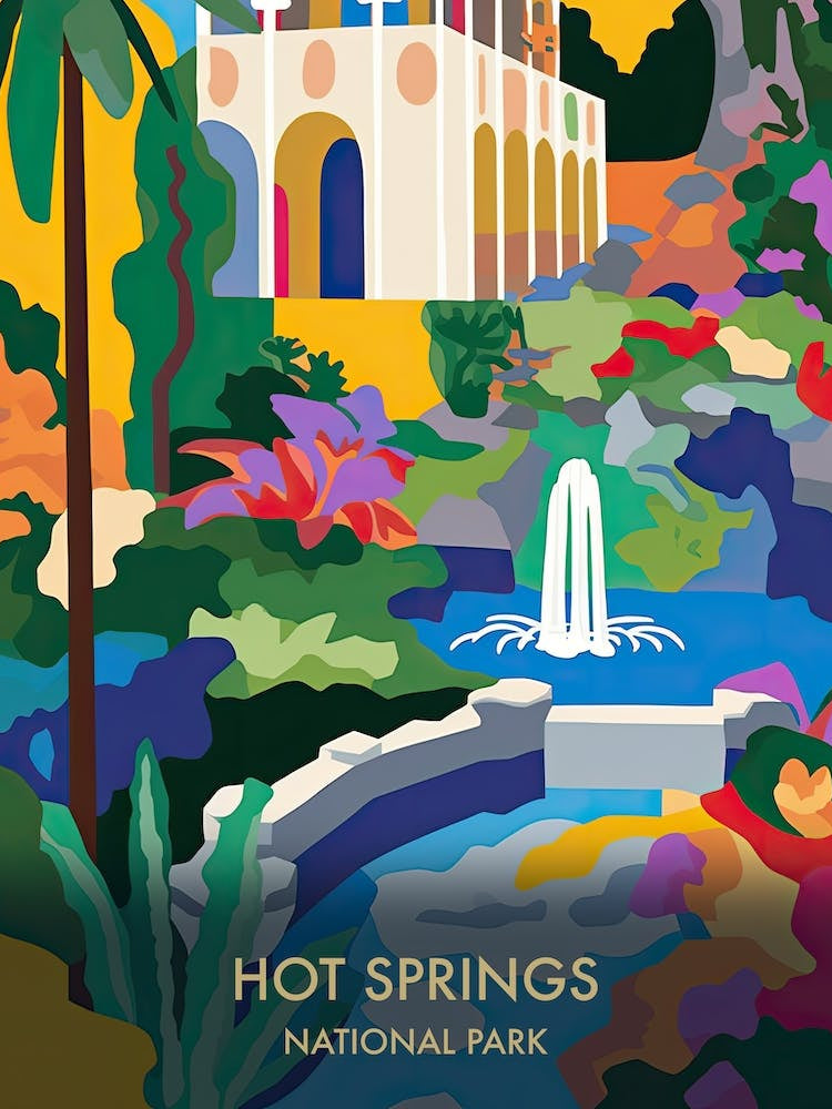 Hot Springs National Park Travel Poster Matisse Style 3