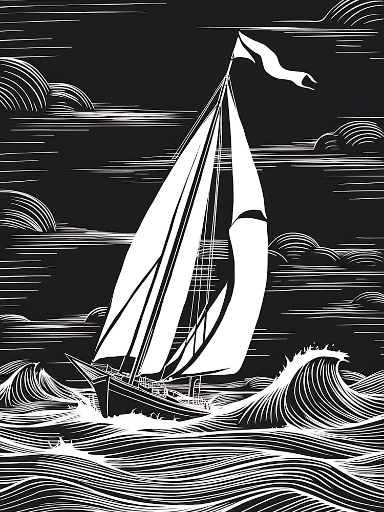 Sailing Boat In The Sea