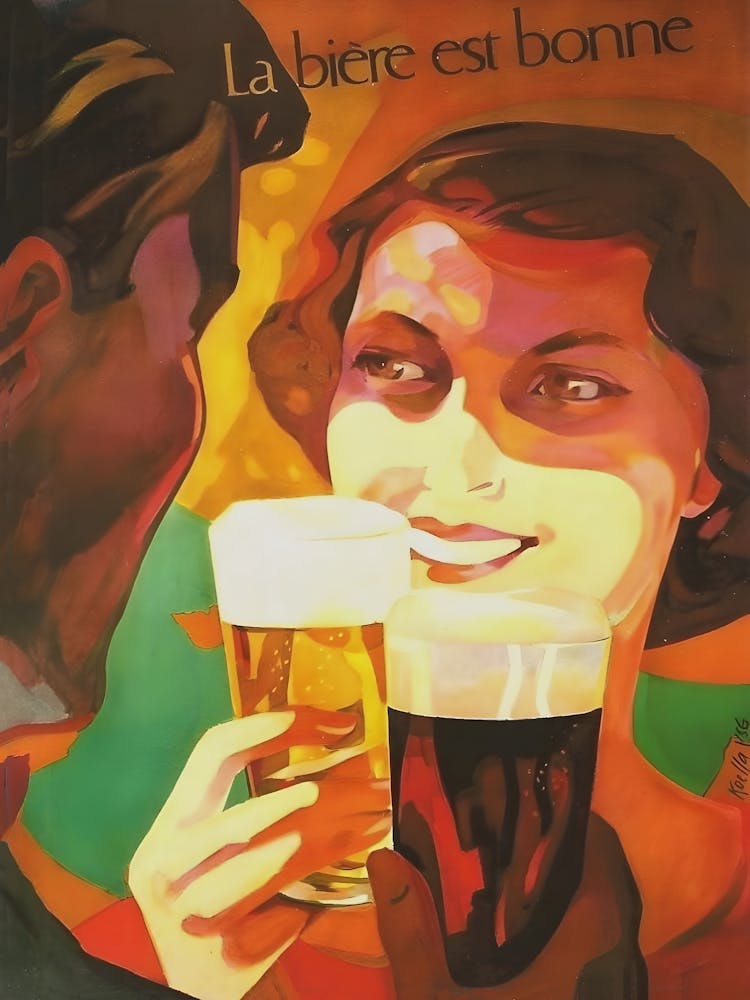 Swiss Beer Is Good For Ladies, Vintage Advertisement