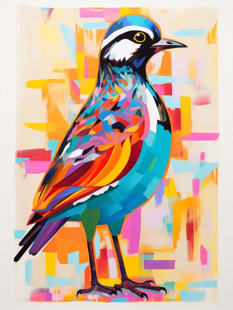 Colourful Bird Painting Lapwing 4