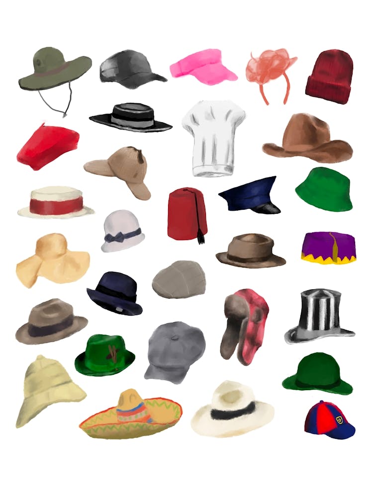 Collection of hats
