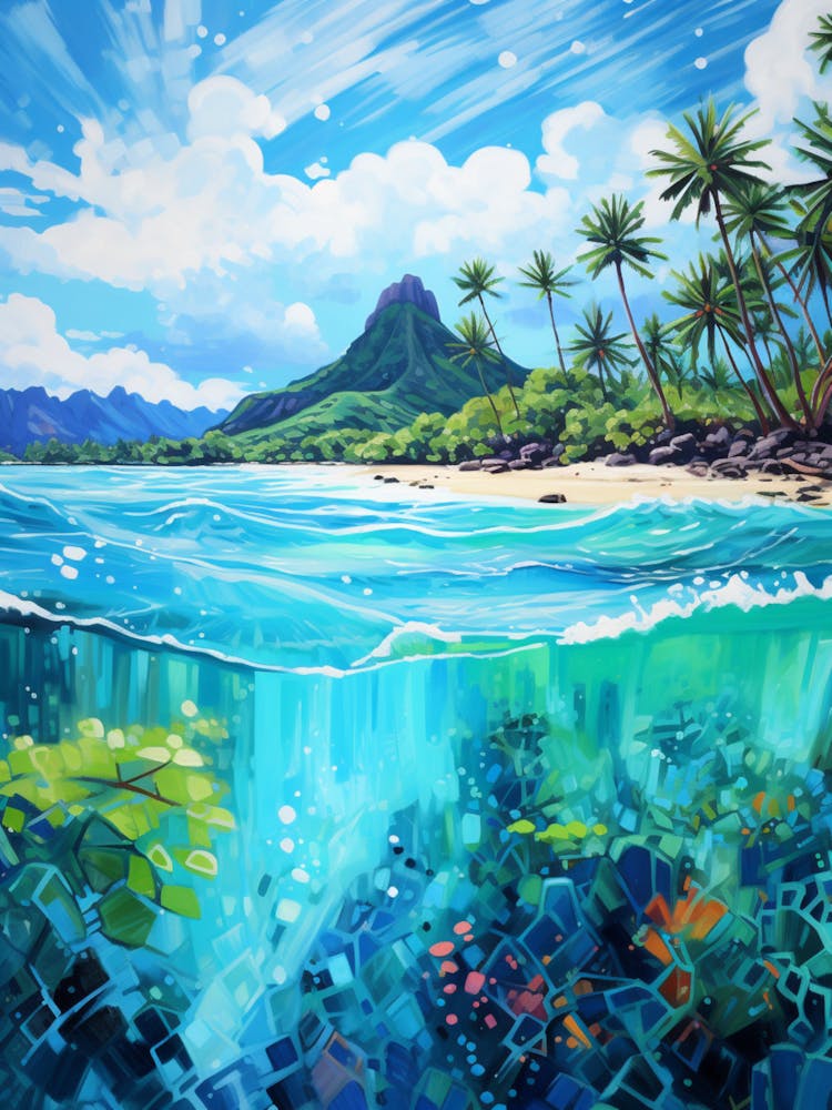 An Oil Painting Of Bora Bora, French Polynesia 3