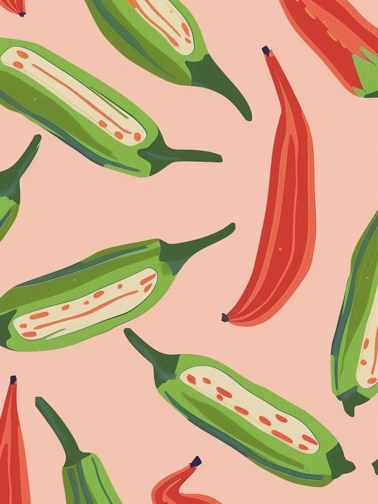 Okra Abstract Pattern 2