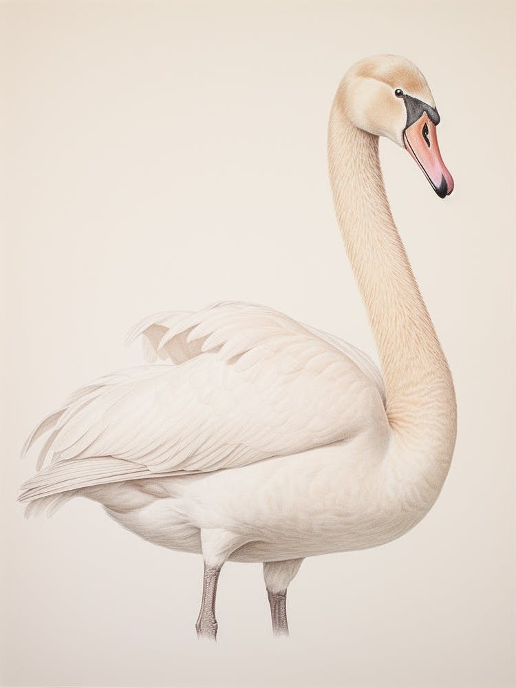 Vintage Bird Drawing Swan 1