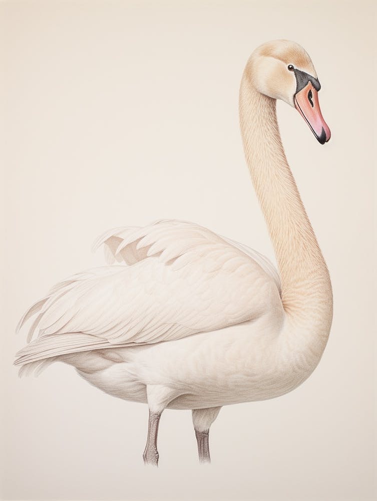 Vintage Bird Drawing Swan 1