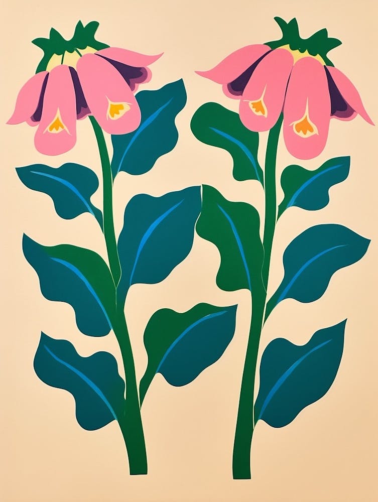 Cut Out Style Flower Art Bluebell
