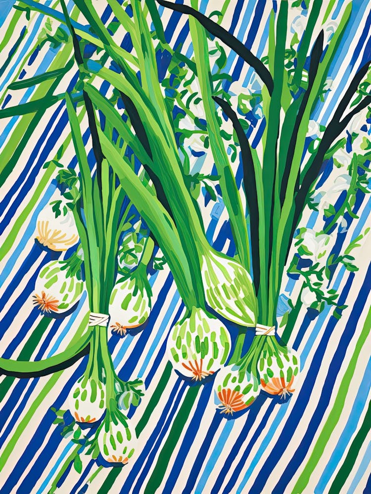 Green Onions Summer Illustration 3