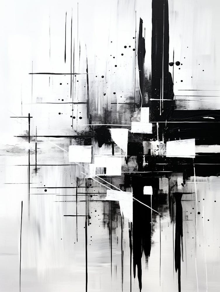 Connection Abstract Black And White 3