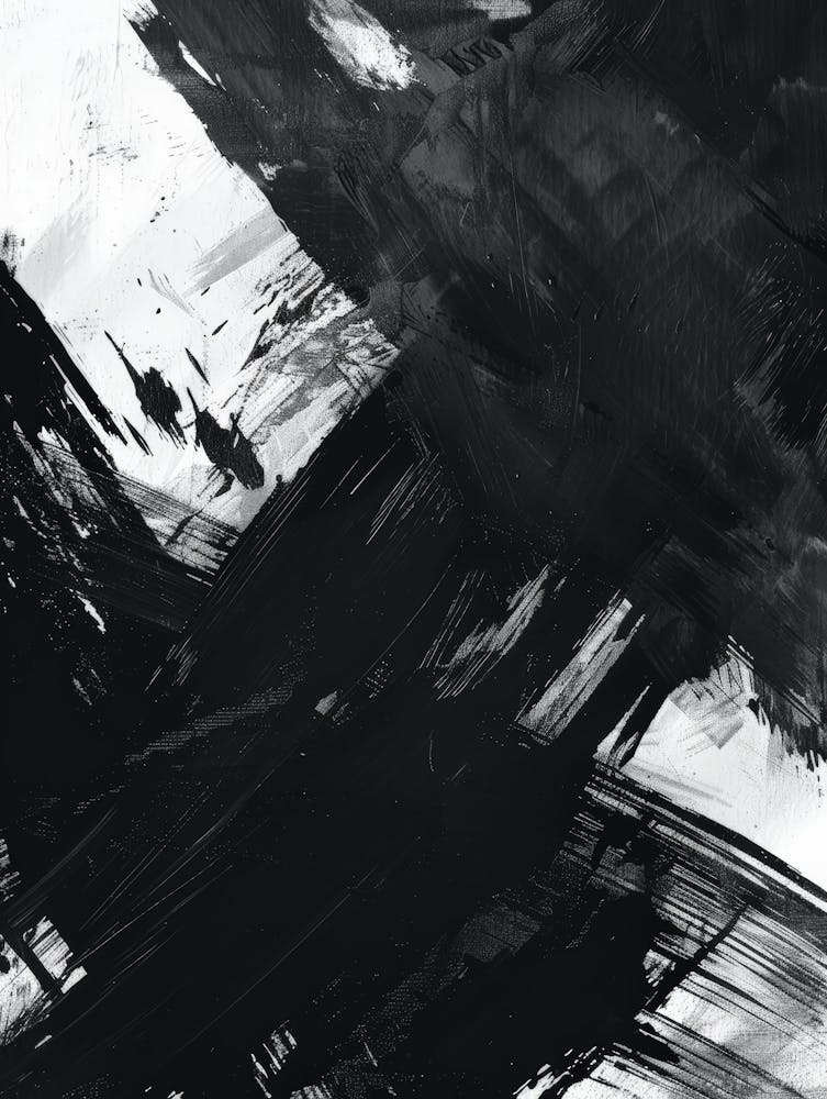 Abstract Black And White Painting 9