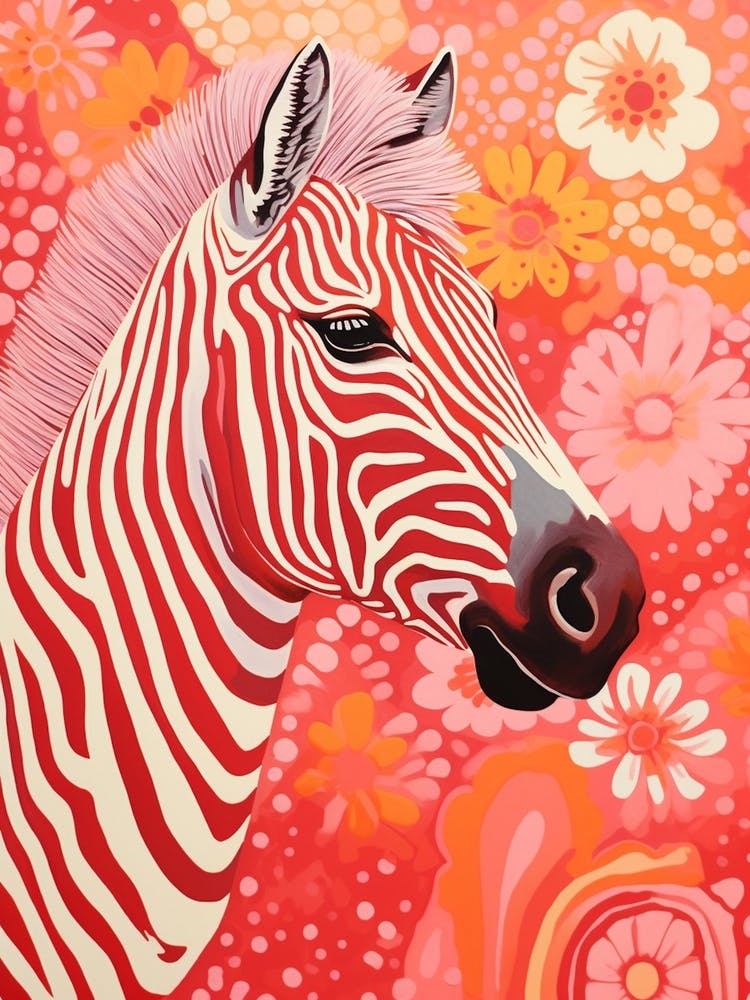 Floral Coral Zebra 1