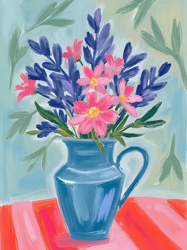 Flowers In A Blue Vase