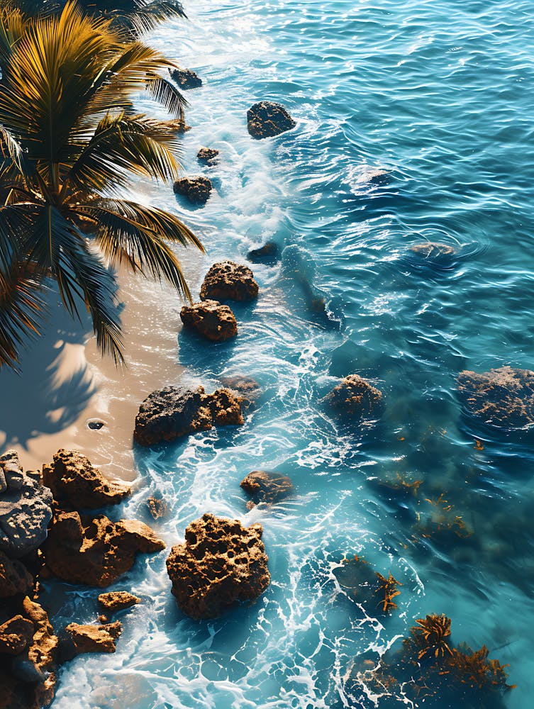 Tropical Beach With Palm Trees