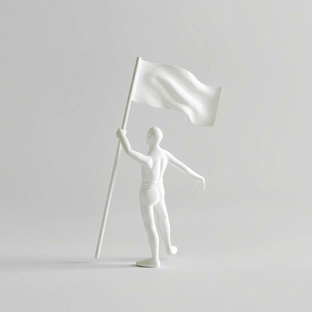 White Man Holding A Flag
