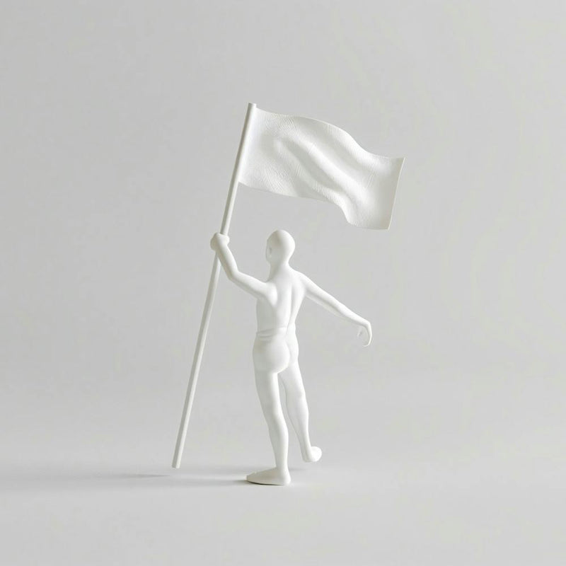 White Man Holding A Flag