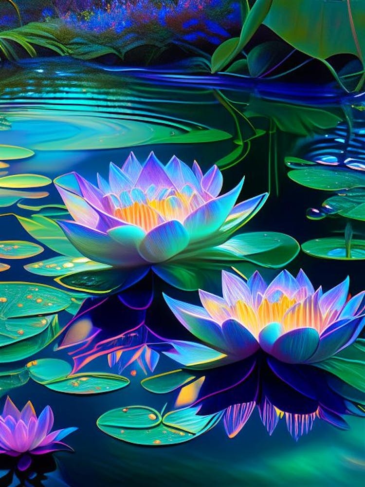 Water Lilies, Waterscape Holographic 2