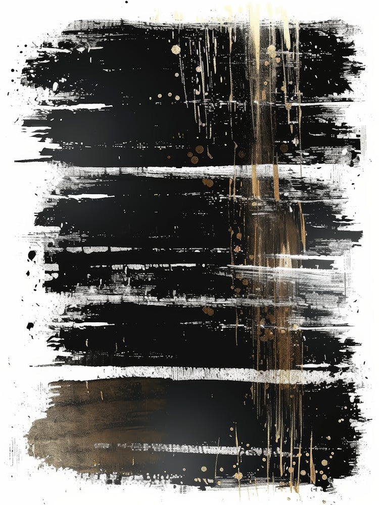 Abstract Black And Gold Painting 12