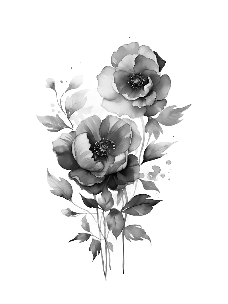 Black And White Flowers 15