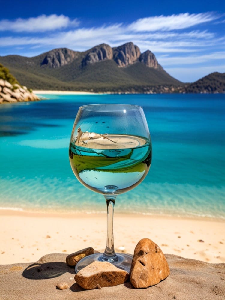 Wine Glass On The Beach