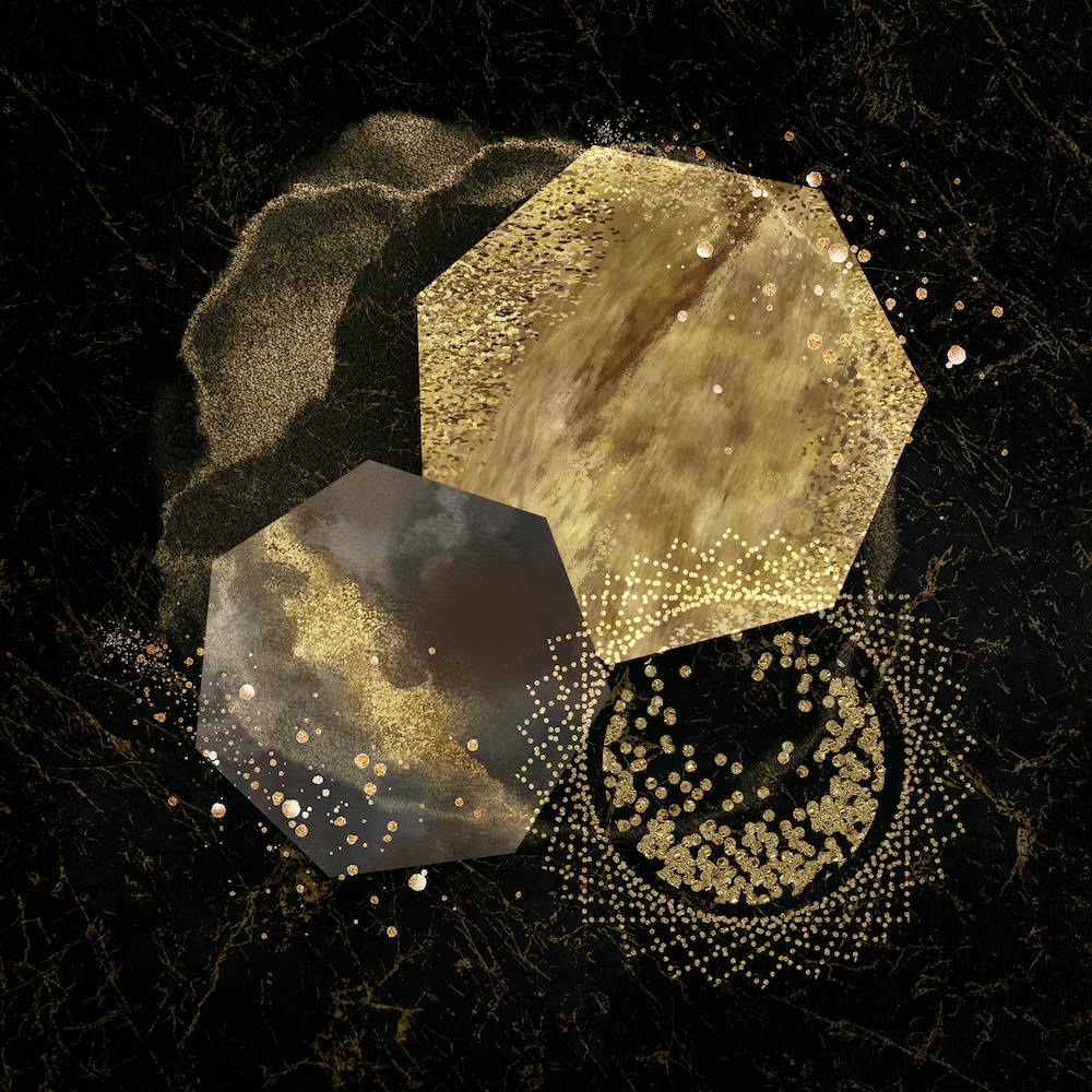 Gold And Diamonds Mixed Media
