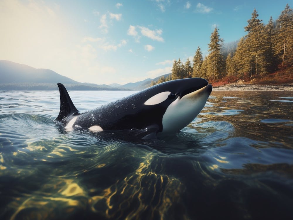 Realistic Orca Whale Photography Style In Water 1
