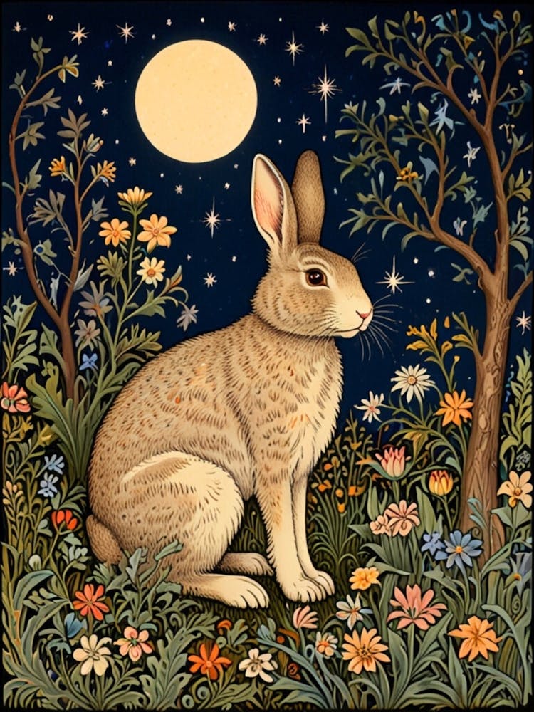 William Morris Rabbit In The Moonlight 7
