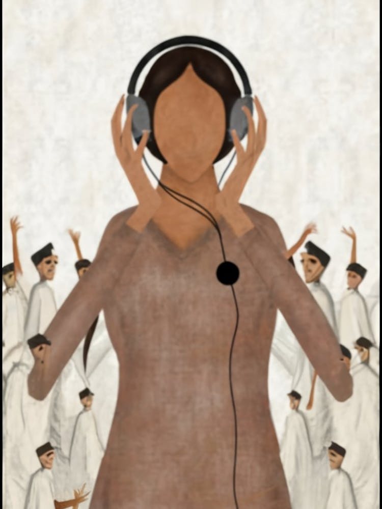 Woman Listens To Music 2