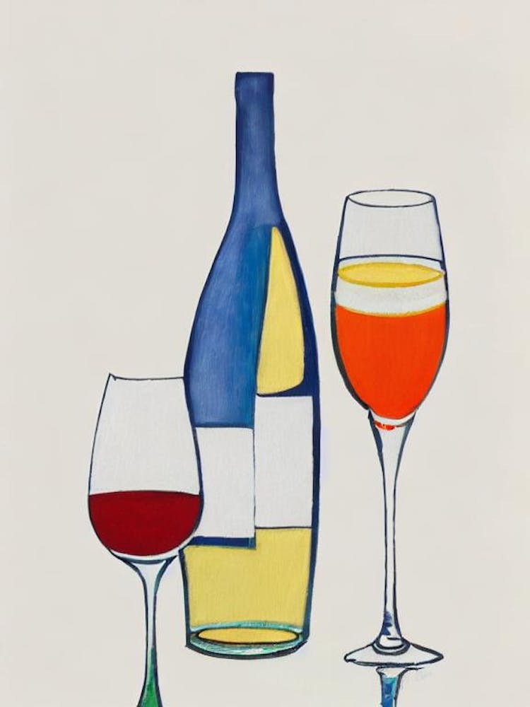 Franciacorta Picasso Line Drawing Cocktail Poster