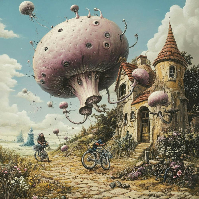 Frank in the sky with mushrooms