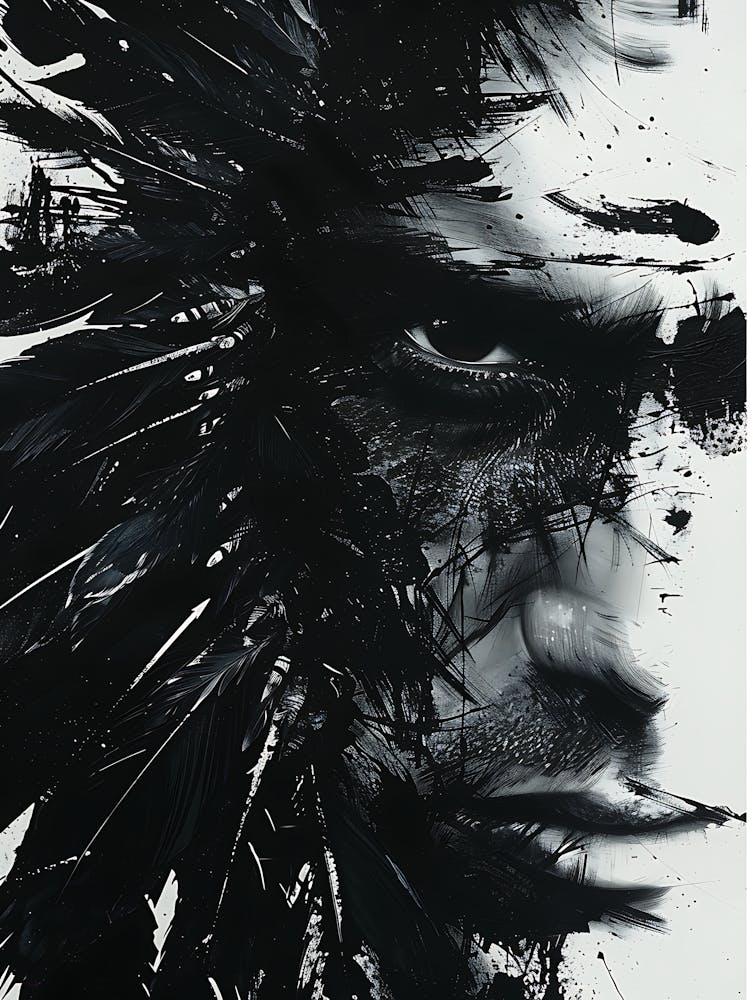 Whimsical Dark Feathers Man 13