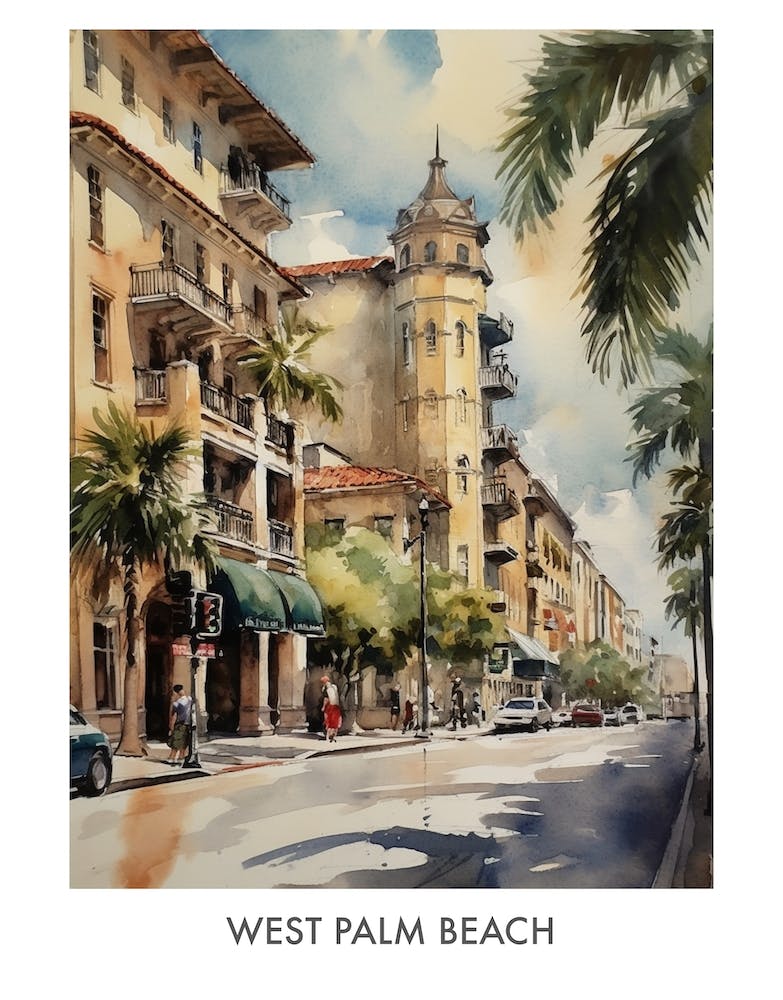 West Palm Beach Travel Poster