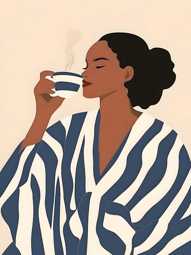 Femme Buvant du Café 2