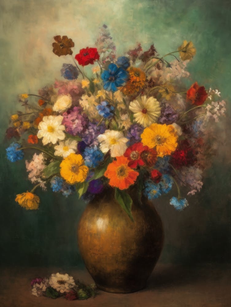 Inspired By Odilon Redon Vase Of Flowers 05