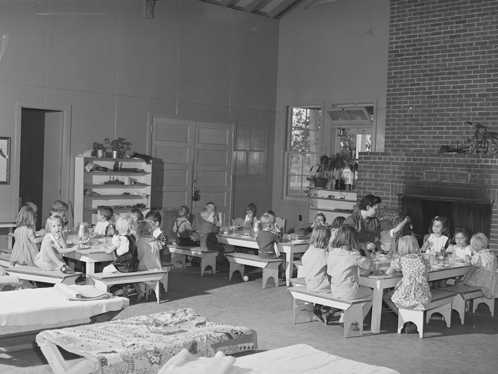 Lunch At The Nursery School At The Fsa (Farm Security Administration) Farm Family Migratory Labor Camp