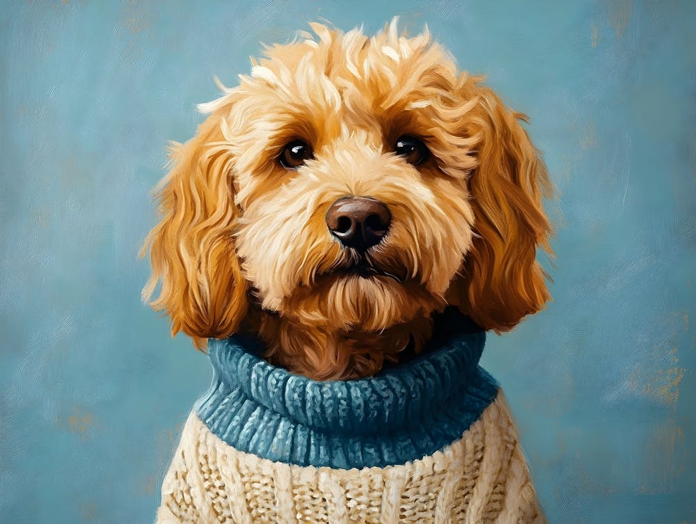 Goldendoodle Yellow And Blue 2
