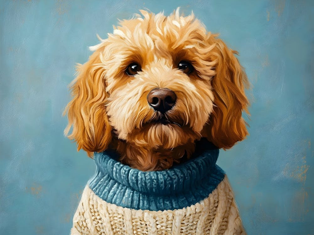 Goldendoodle Yellow And Blue 2