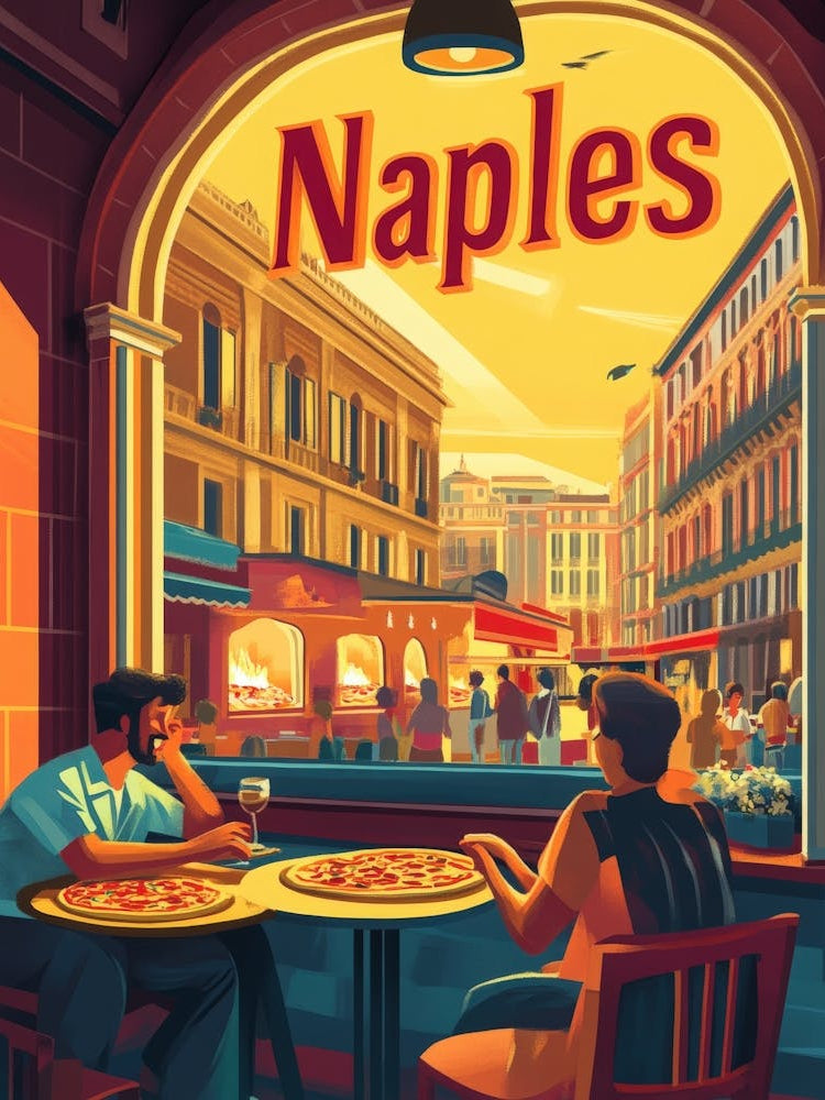 Aihrgdesign A 1970s Inspired Travel Poster For Naples Depicti Ae462572 913d 44d9 80c3 7d6913cf9220 2