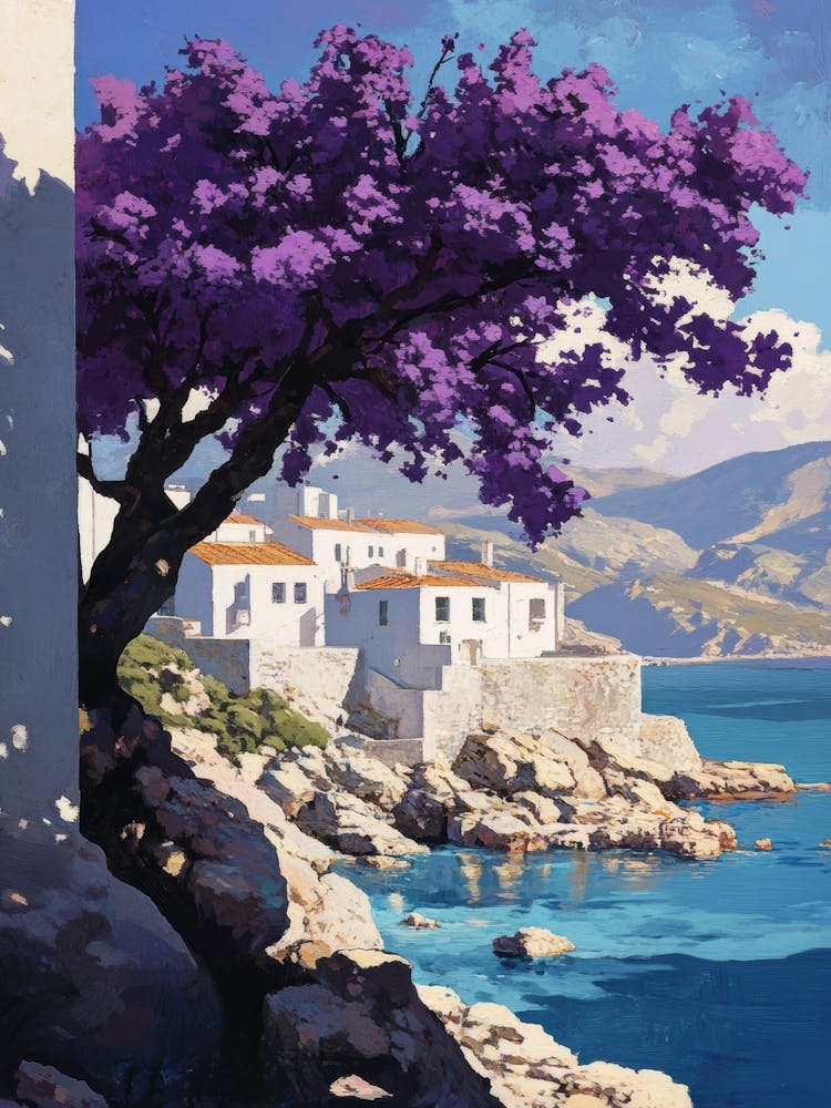 Purple Tree By The Sea