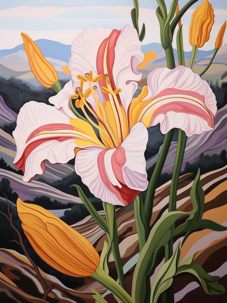 Gloriosa Lily 2 Flower Painting