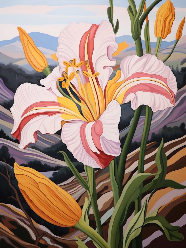 Gloriosa Lily 2 Flower Painting