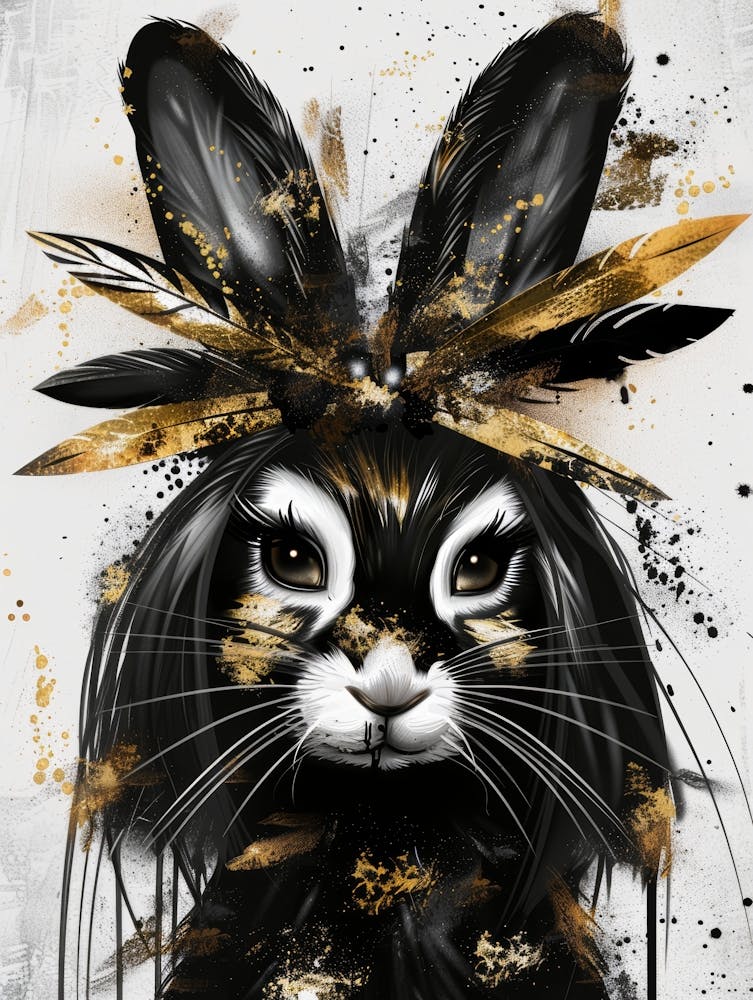 Black And Gold Bunny