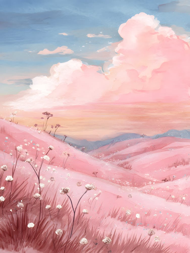 Pink Landscape Painting 1