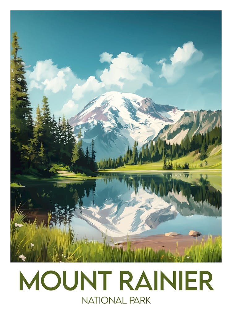 Affiche de voyage Mount Rainier National Park