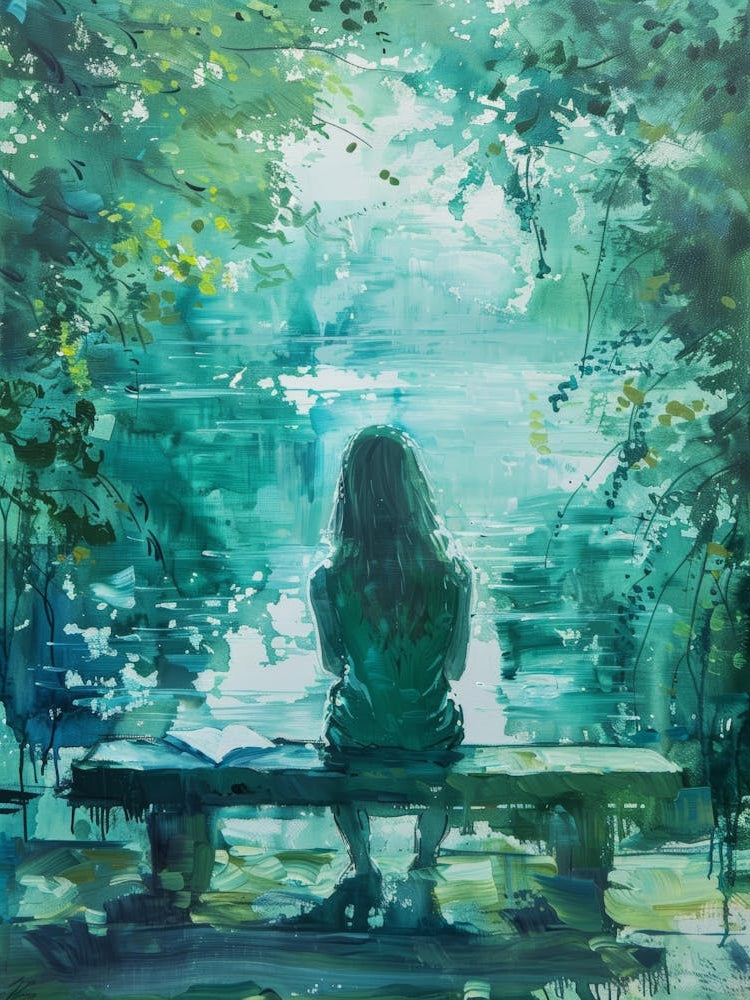 Girl Sitting On A Bench
