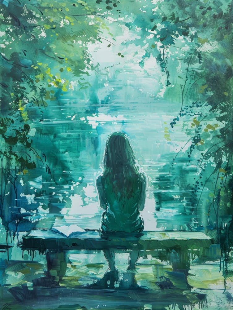 Girl Sitting On A Bench